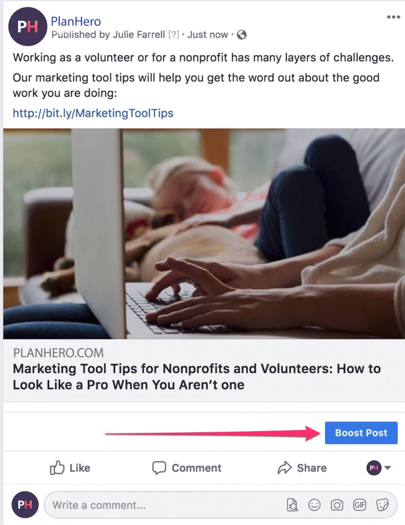 Marketing Tool Tips for Volunteers and Nonprofits Facebook Boosts
