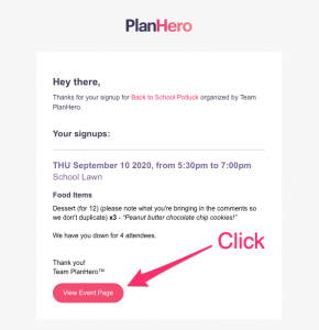 how to edit your signup in planhero