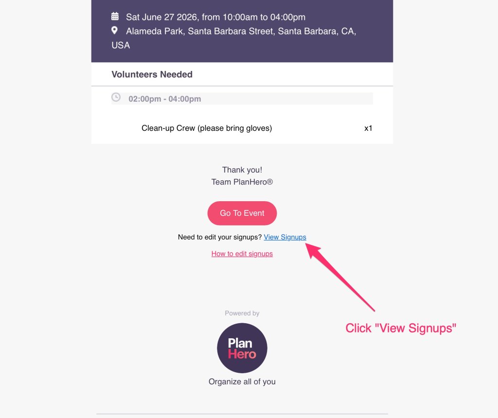 how to edit planhero signup