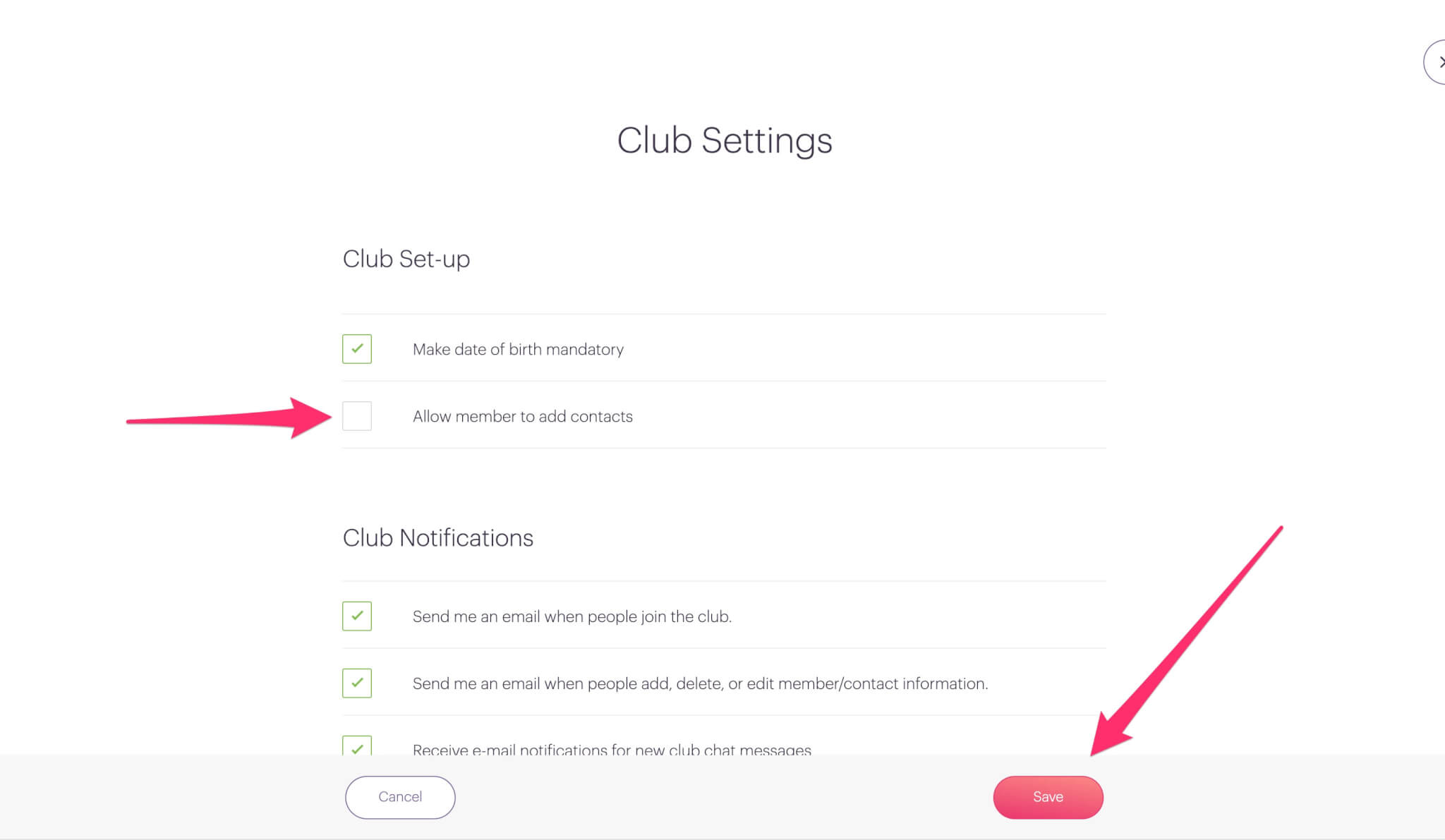 New club tool features