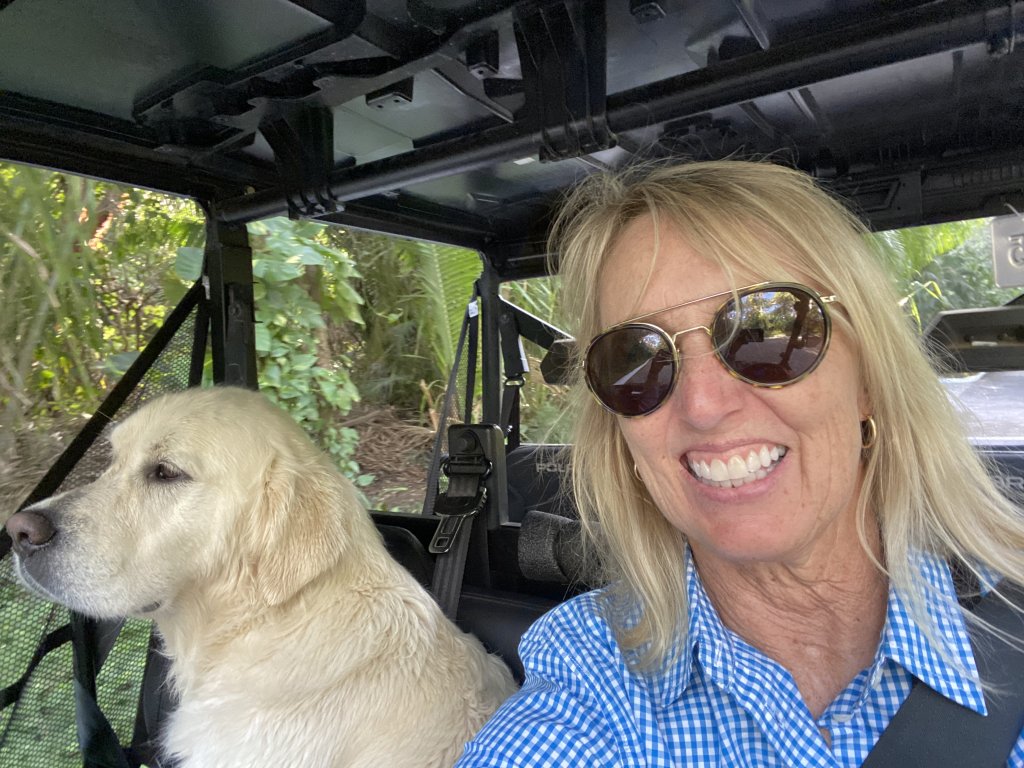 Dale the dog and PlanHero founder Julie Farrell