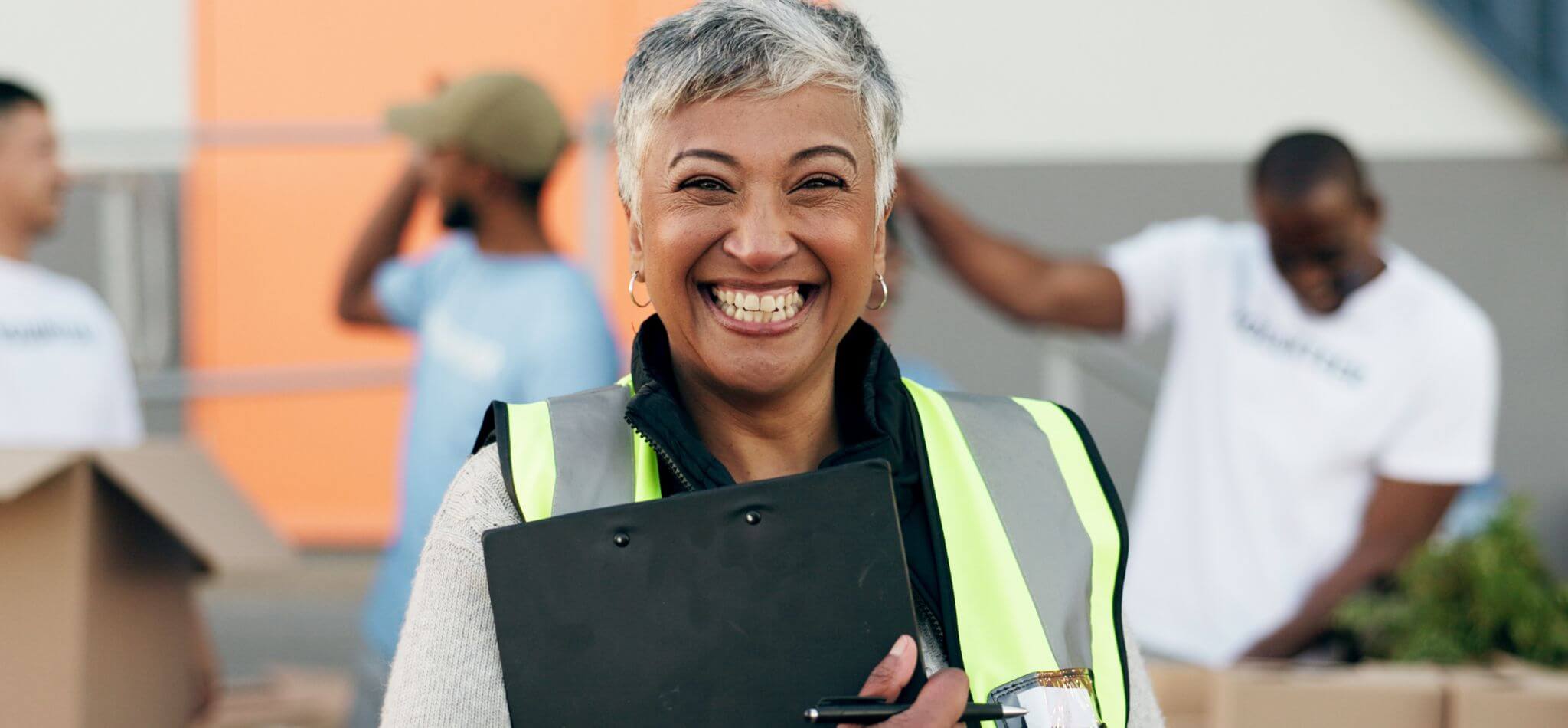 happy volunteer leader