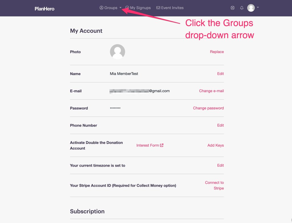 PlanHero onboarding account settings screen